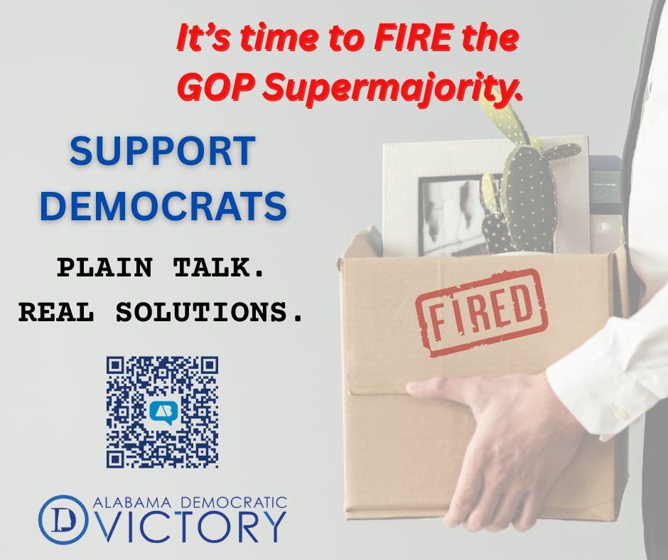 DemVictoryAL's tweet image. 2026 is right around the corner. Now&apos;s the time to get involved and end GOP Supermajority rule in Alabama. #plaintalk #alpolitics