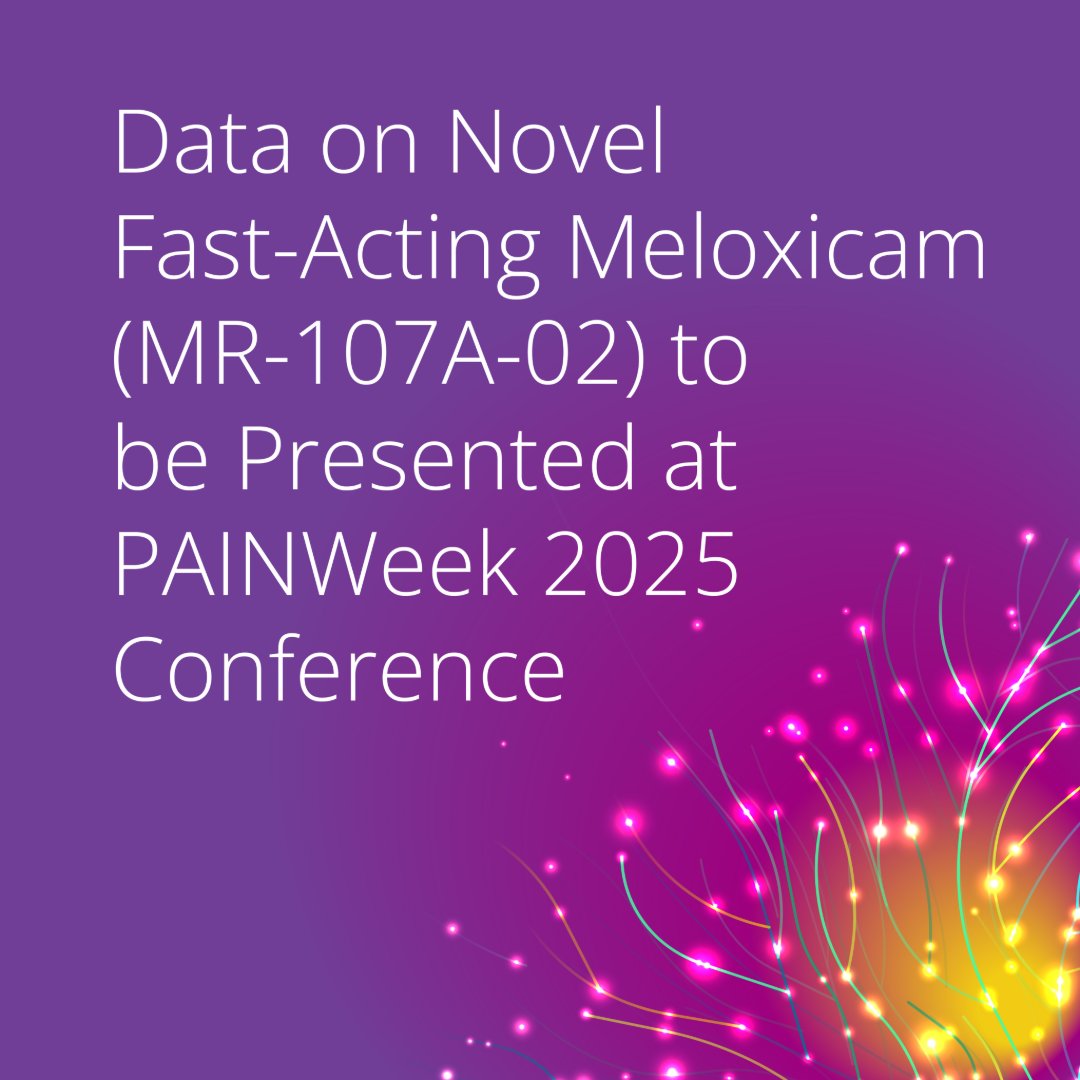 Today we announced that five abstracts from our Phase 3 program evaluating novel fast-acting formulation of meloxicam (MR-107A-02) in moderate-to-severe acute surgical pain models will be presented at the PAINWeek 2025 national conference. 

Learn more: viatr.is/4fj8X2O