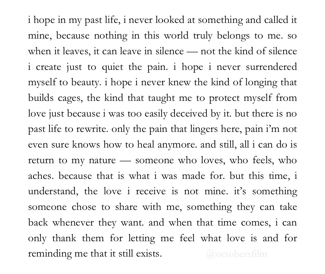 octobersfilm's tweet image. to feel love, to lose it