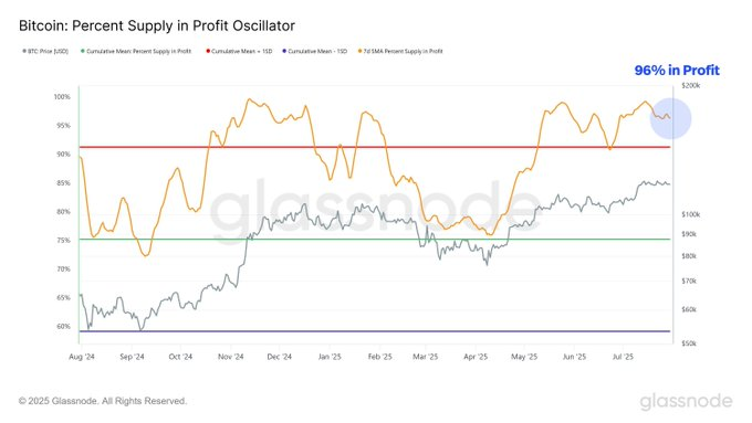 khalitabdiqadir's tweet photo. ⚡️ XOG MUHIIM AH: Qiyaastii 96% ee sahayda guud ee $BTC ayaa hadda ku jirta faa'iido, sida uu sheegay Glassnode.

#BitcoinInProfit #GlassnodeData #CryptoInsight https://t.co/S1YaiIHzlI