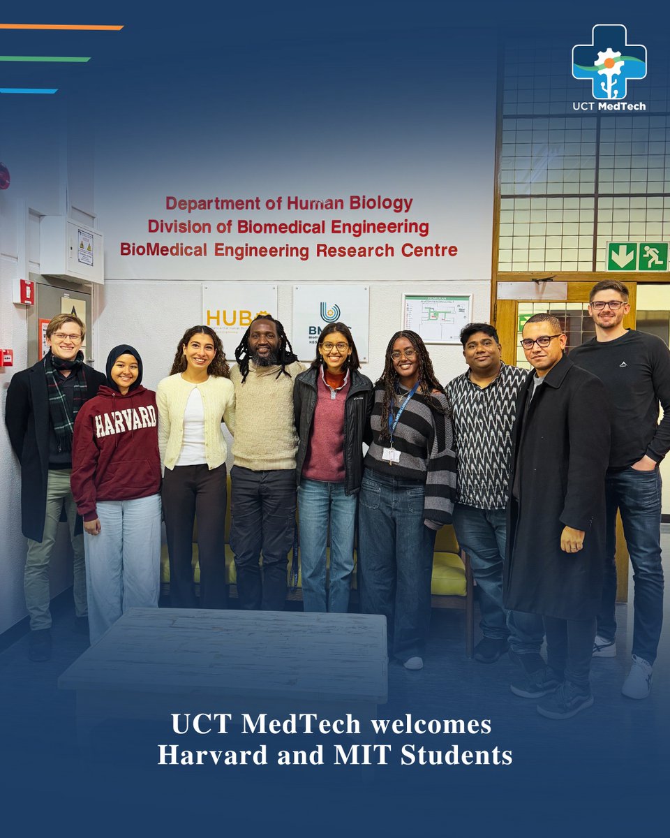UCT MedTech (@uctmedtech) on Twitter photo ๐๐๐ ๐๐๐๐๐๐๐ก ๐ฐ๐๐ฅ๐๐จ๐ฆ๐๐ฌ ๐๐๐ฏ๐๐ซ๐ ๐๐ง๐ ๐๐๐ ๐๐ญ๐ฎ๐๐๐ง๐ญ๐ฌ
The Biomedical Engineering Research Centre (BMERC) / UCT MedTech team are happy to welcome students from Harvard and MIT today with the UCT Global Surgery Division's Moses Isiagi.
Myra ๐๐๐ ๐๐๐๐๐๐๐ก ๐ฐ๐๐ฅ๐๐จ๐ฆ๐๐ฌ ๐๐๐ฏ๐๐ซ๐ ๐๐ง๐ ๐๐๐ ๐๐ญ๐ฎ๐๐๐ง๐ญ๐ฌ
The Biomedical Engineering Research Centre (BMERC) / UCT MedTech team are happy to welcome students from Harvard and MIT today with the UCT Global Surgery Division's Moses Isiagi.
Myra