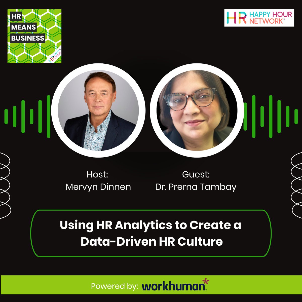 New HR Means Business Episode, sponsored by <a href="/Workhuman/">Workhuman</a> 

This is a great conversation between <a href="/MervynDinnen/">MervynDinnen</a>  and Dr. Prerna Tambay from Kingston Business School about HR analytics and digital HR.

hrhappyhour.net/episodes/using…

#HR #HRAnalytics #DigitalHR #PeopleData #AI  #H3HR #ad