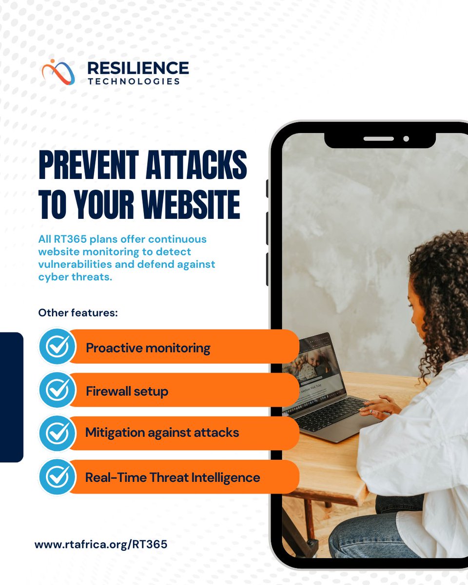 RT365 offers resilience assessments to help you understand your current security posture and pinpoint vulnerabilities, before attackers do.

Don’t wait until something goes wrong to take action.
Visit rtafrica.org/rt365/ to sign up today.