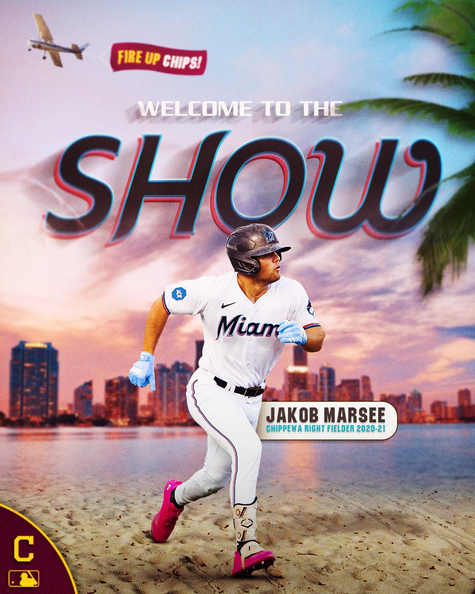 Central Michigan Baseball (@cmubaseball) on Twitter photo Headed to the SHOW!!!
<a href="/marsee32/">Jakob Marsee</a> has been called up with the <a href="/Marlins/">Miami Marlins</a> 👀
#FireUpChips🔥⬆️⚾️ Headed to the SHOW!!!
<a href="/marsee32/">Jakob Marsee</a> has been called up with the <a href="/Marlins/">Miami Marlins</a> 👀
#FireUpChips🔥⬆️⚾️