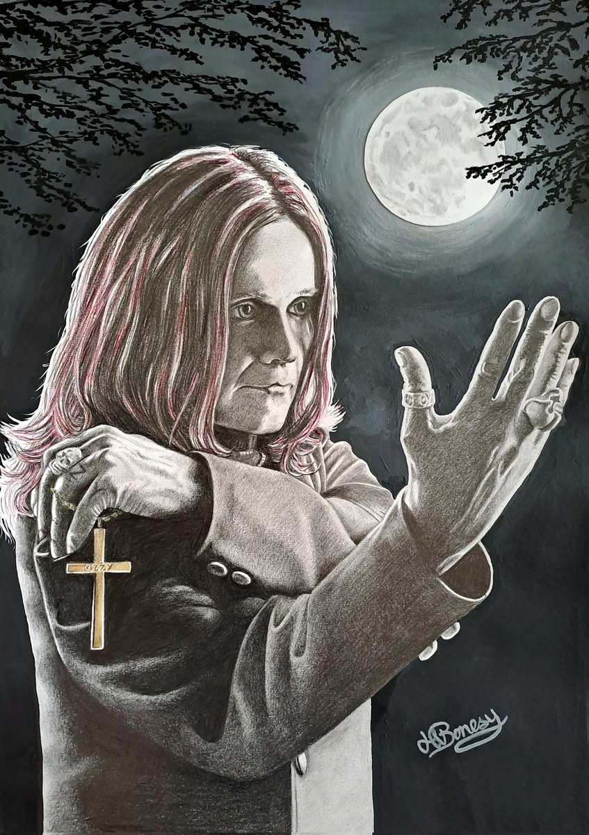 "Ozzy"
Graphite and coloured pencil, acrylic paint, pen and chalk on A3 200gsm paper.  This is from the heart.  He is simply irreplaceable and touched so many people across the generations.

RIP Prince of Darkness 🖤

<a href="/OzzyOsbourne/">Ozzy Osbourne</a> <a href="/BlackSabbath/">BlackSabbath</a> @blacksabbath