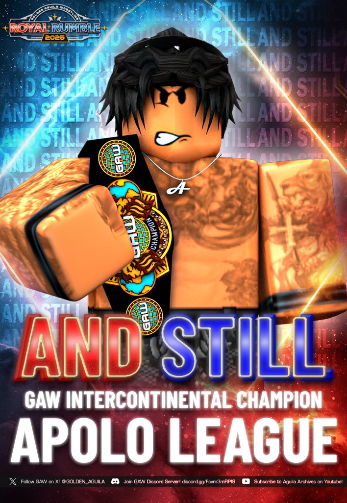 A last-minute change put tournament finalist <a href="/personifiedaura/">Mizzy/Marvo</a> in the IC title match. But it wasn’t enough to stop <a href="/uhpohluh/">AL</a>!

The Warning Sign walks out STILL your Intercontinental Champion. The reign continues!

#AndSTILL #GAWRoyalRumble