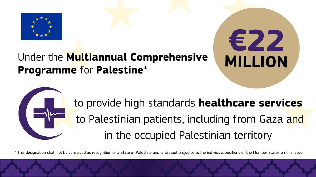 Glad to announce the disbursement of €22 million under the 🇪🇺’s €1.6 billion Multiannual Comprehensive Programme for Palestine.

This support goes to East Jerusalem Hospitals, currently under severe strain due to the war in Gaza.

It will help ensure continued access to quality