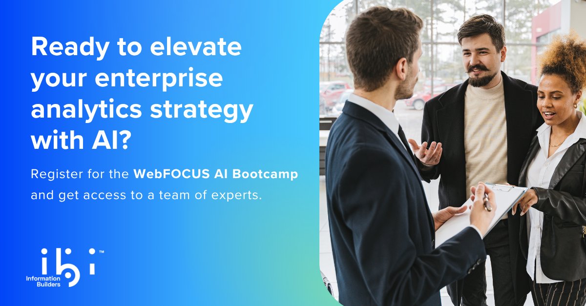 infobldrs's tweet image. Real results! See how the WebFOCUS AI Bootcamp has helped others. Jumpstart your success! 💯 Register Today! bit.ly/4ko52mP
#WebFOCUS #AIBootcamp