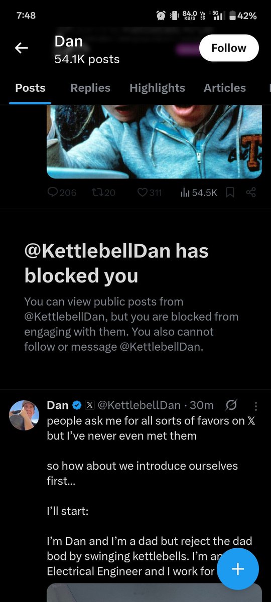 I don't know why <a href="/KettlebellDan/">Dan</a> has blocked me .