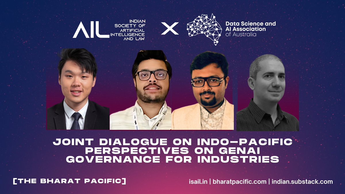 The Indian Society of Artificial Intelligence and Law (<a href="/IndianSocietyAI/">Indian Society of Artificial Intelligence and Law</a>) in collaboration with Data Science and Ai Association of Australia held a highly productive virtual joint dialogue today.

The recording of this session is out now: youtu.be/vtWWYQCAtZA

The Joint