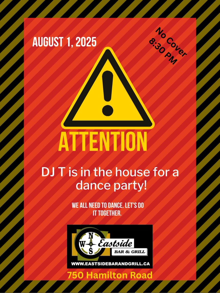 TONIGHT!
Come dance the night away!!
It's a DJ DANCE PARTY!
8:30pm Start. No Cover! #londonontario #danceparty #tgif #partytime