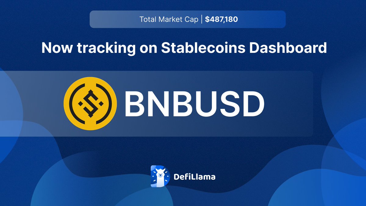 DefiLlama.com (@defillama) on Twitter photo Now tracking <a href="/sigmadotmoney/">Sigma.Money</a>'s bnbUSD coin on our Stablecoins Dashboard
bnbUSD is a crypto-backed, yield-generating stablecoin on BNB Chain, mintable and redeemable with native assets like BNB, slisBNB, and WBNB and others Now tracking <a href="/sigmadotmoney/">Sigma.Money</a>'s bnbUSD coin on our Stablecoins Dashboard
bnbUSD is a crypto-backed, yield-generating stablecoin on BNB Chain, mintable and redeemable with native assets like BNB, slisBNB, and WBNB and others