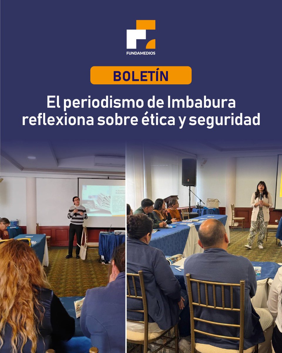 📣 #BOLETÍN | Durante el taller organizado por Fundamedios en Imbabura, periodistas y estudiantes de comunicación debatieron sobre las tensiones entre ética, redes sociales, precarización laboral e inteligencia artificial.
¡Ya somos más de 160 periodistas, comunicadores y