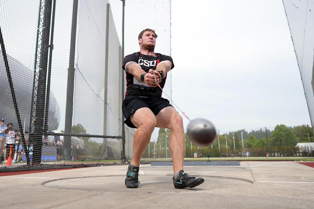 Good, Knight. Literally.

Trey Knight of <a href="/CSUNTFXC/">CSUN Track & Field & Cross Country</a> unleashed a massive PR of 78.76m (258-5) to finish second in the hammer at the 2025 <a href="/usatf/">USATF</a> Outdoor Championships and secure his place on <a href="/TeamUSA/">Team USA</a> for the World Championships.

ustfccca.org/2025/07/featur…