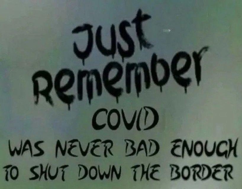 Just a little reminder…

If COVID was really the “unprecedented global emergency” they told us it was, why was the border never shut down?