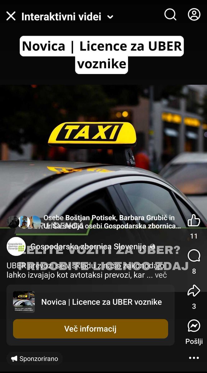 Ravno nasprotno, GZS je aktivno podpirla spremembe Vrtovčeve Uber-lex zakonodaje, izdaja licence brez preverjanja nekaznovanosti in kar je najbolj absurdno, neposredno promovira podjetje Uber na svojih družbenih omrežji, čeprav v Sloveniji nimajo podjetja, niti niso član GZS.