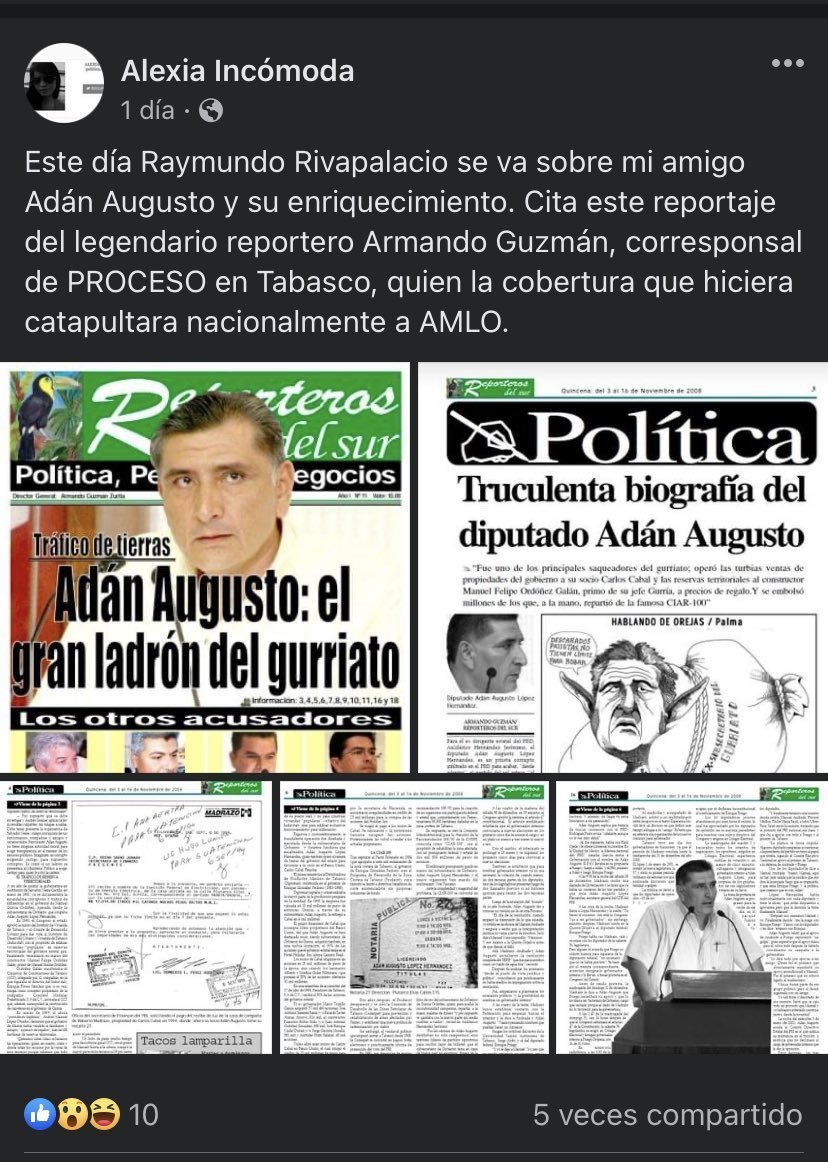 AlexiaIncomoda's tweet photo. TENGO UNOS 20 AÑOS DIFUNDIENDO LA PUDREDUMBRE DE TABASCO @rivapa_oficial @CiroGomezL https://t.co/pHbYM474vG