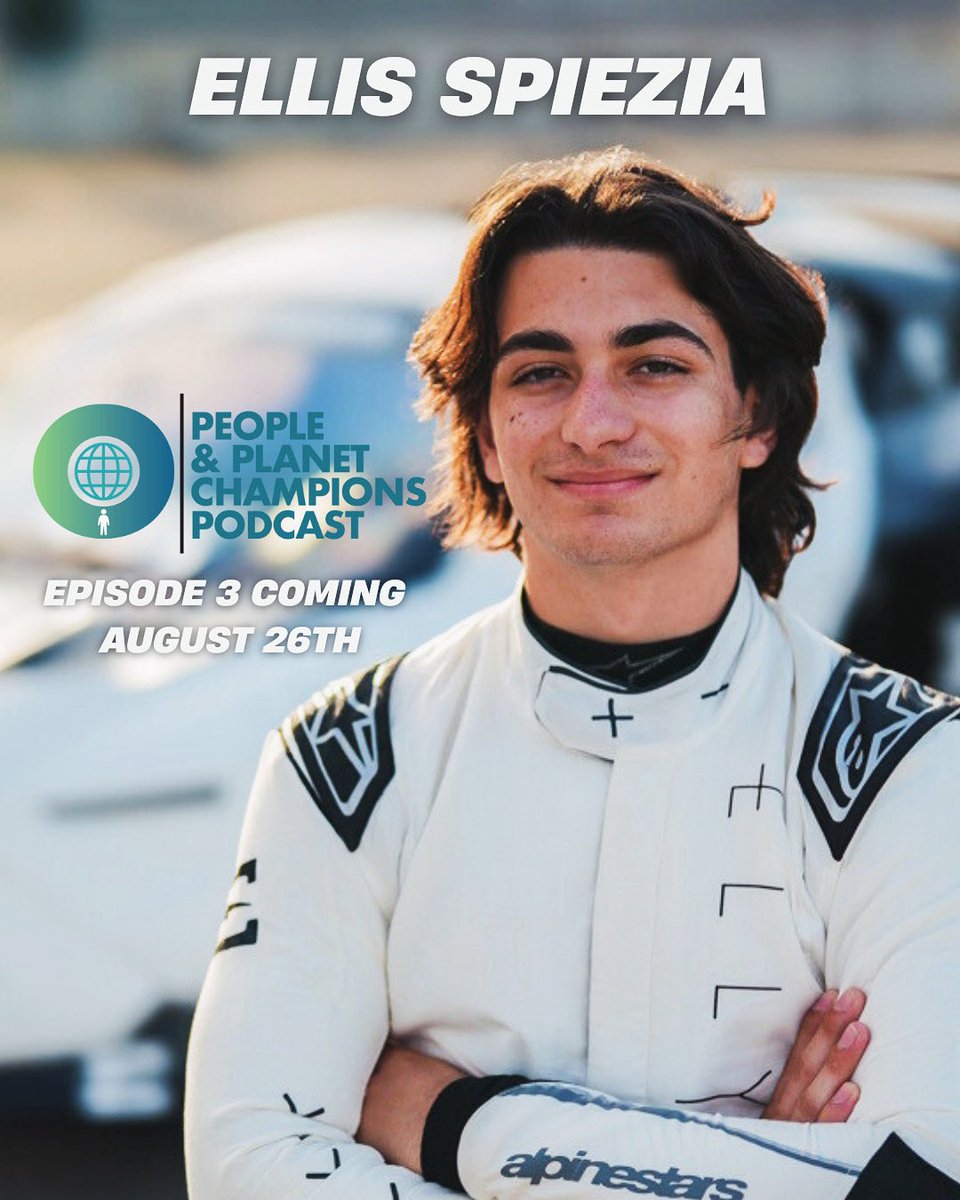 Ellis Spiezia, professional racing driver and ambassador for electric motorsports, is joining us for episode 3 of The People &amp; Planet Champions Podcast!

Ep 3 drops August 26th 10:00AM EST

#peopleandplanetchampions #ellisspiezia #racing #sports #culture #entertainment #podcast