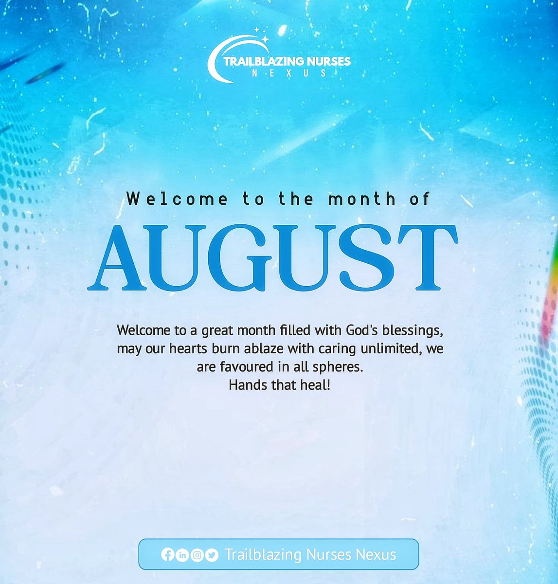 NursesNexus's tweet photo. This is August 🩵

A month filled with opportunities, blessings and so much peace.

Keep dreaming, keep growing and never stop caring✨ https://t.co/g7WWnDcOzl