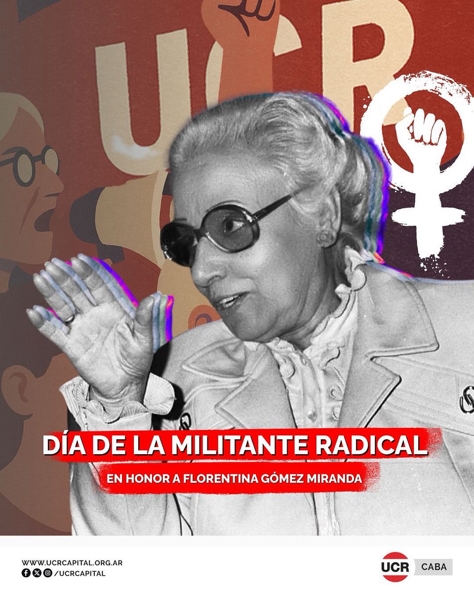 El motor de la UCR. A lo largo y a lo ancho del país, mujeres comprometidas hacen de nuestro partido un partido cada vez más potente y grande.
Feliz Día de la Militante Radical, en honor a Florentina Gómez Miranda.