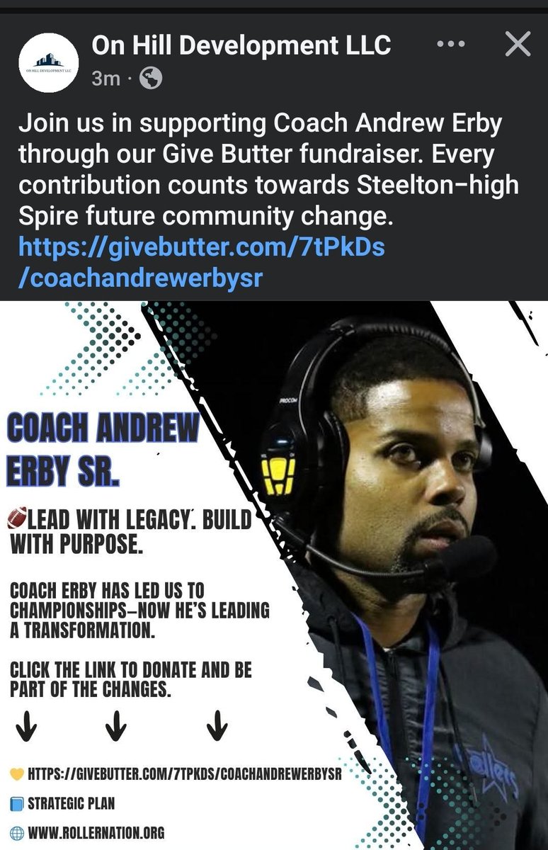 Leane Thorn-Beckey (@leanebeckey) on Twitter photo Join us in supporting Coach Andrew Erby through our Give Butter fundraiser. Every contribution counts towards Steelton-high Spire future community change.   givebutter.com/7tPkDs/coachan…
#ForTheRoom #RollerNation Join us in supporting Coach Andrew Erby through our Give Butter fundraiser. Every contribution counts towards Steelton-high Spire future community change.   givebutter.com/7tPkDs/coachan…
#ForTheRoom #RollerNation