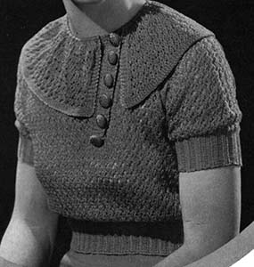 Wave Crest Sweater Pattern #130 published in Cotton Fashions for Crochet and Knitting #38 by Spool Cotton Company.
freevintageknitting.com/spool149/130-w…