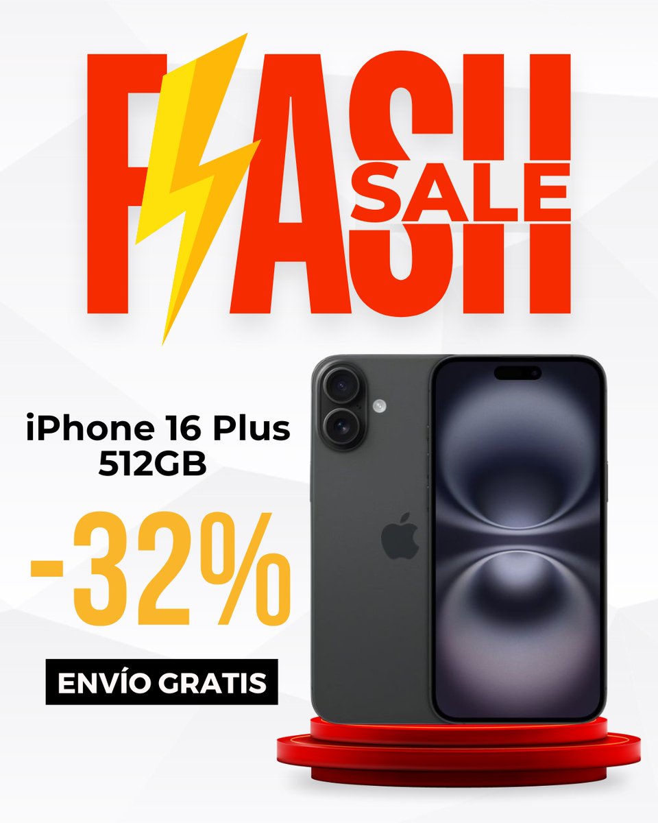 🚨 OFERTA FLASH ACTIVA 🚨

📱 iPhone 16 Plus 512GB en color negro

💣 ¡Con un 32% de descuento solo por tiempo limitado!

Si estabas esperando el momento perfecto para renovar tu iPhone… ¡es ahora!

🛒 buff.ly/ovds9pI

#iPhone16Plus #AllzoneOfertas #FlashSale #Apple