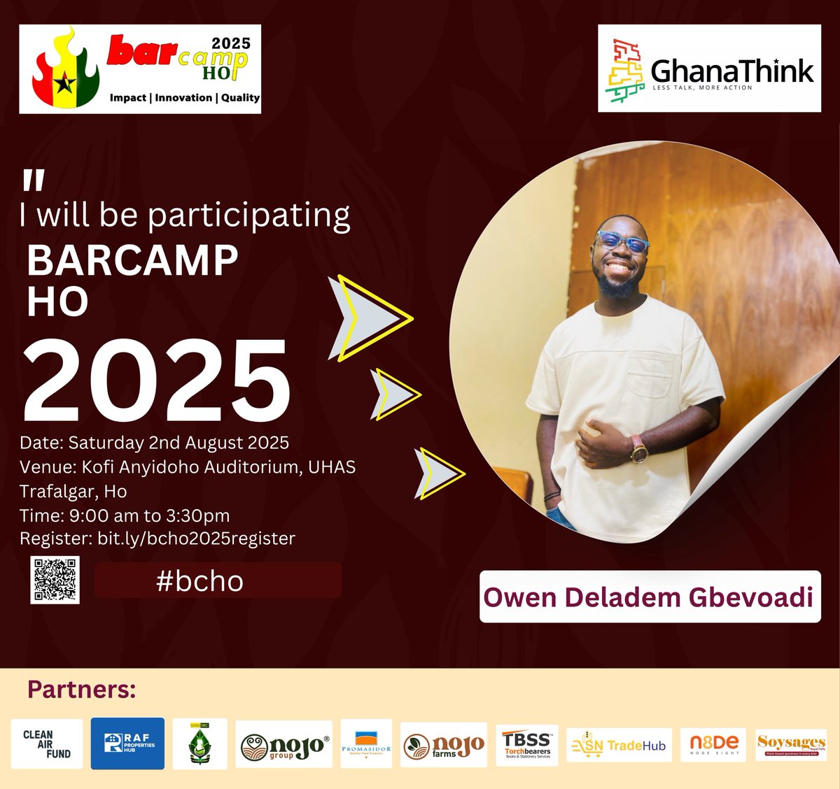 BarCampHo's tweet photo. Eugenia Gamed, Owen Deladem Gbevoadi @OGbevoadi03 &amp; Winnifred Amuzu #volunteeringh. Join @ #BarcampHo 2025 on August 2 @ #UHASTrafalgar Auditorium in Ho: #learning, #sharing, #networking &amp; #mentoring.

#bcho #bcho25 partners include @CleanAirFund 
cc @alloysiusattah @eyramtawia https://t.co/NQSXN5MuZP