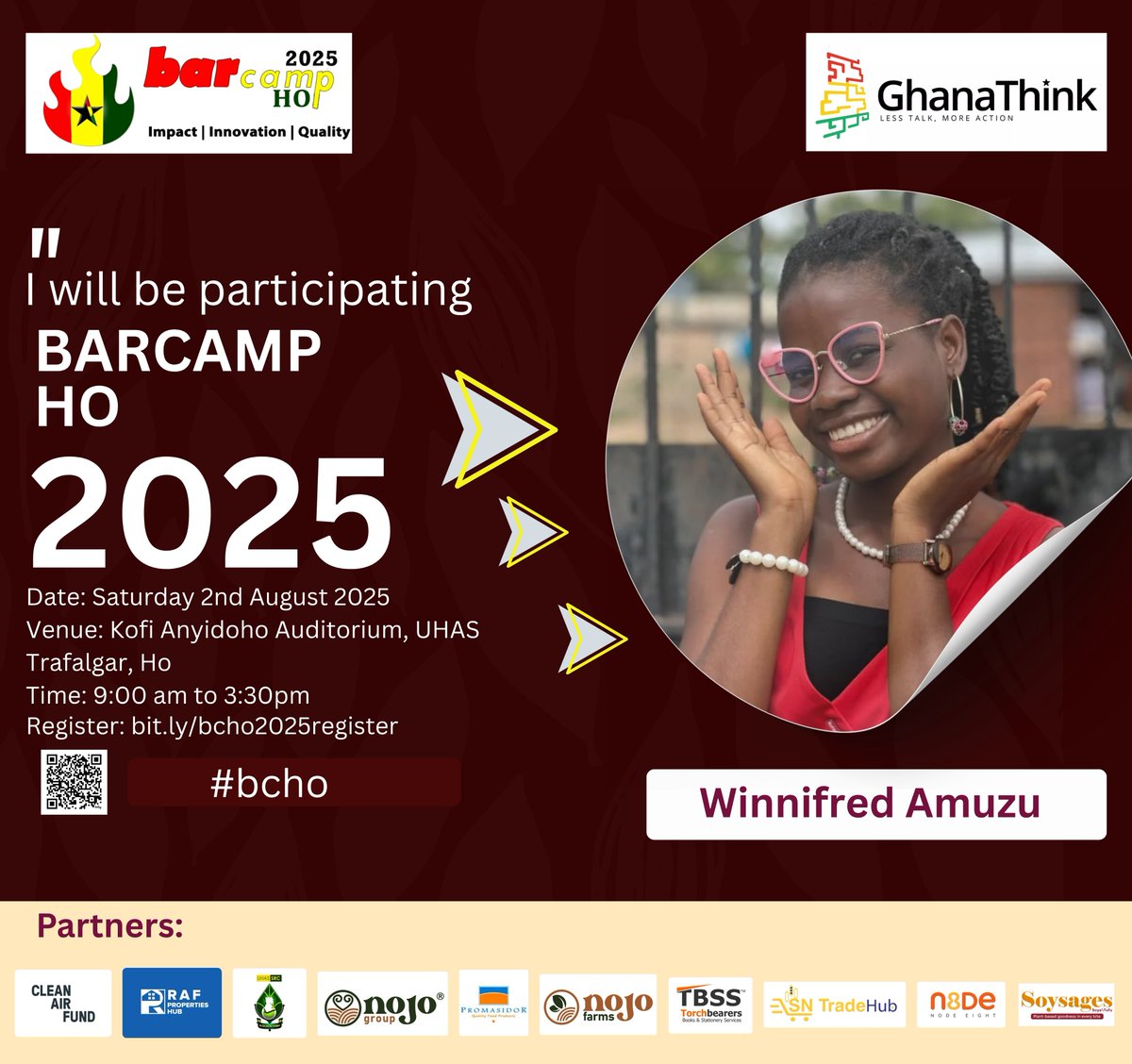 BarCampHo's tweet photo. Eugenia Gamed, Owen Deladem Gbevoadi @OGbevoadi03 &amp; Winnifred Amuzu #volunteeringh. Join @ #BarcampHo 2025 on August 2 @ #UHASTrafalgar Auditorium in Ho: #learning, #sharing, #networking &amp; #mentoring.

#bcho #bcho25 partners include @CleanAirFund 
cc @alloysiusattah @eyramtawia https://t.co/NQSXN5MuZP