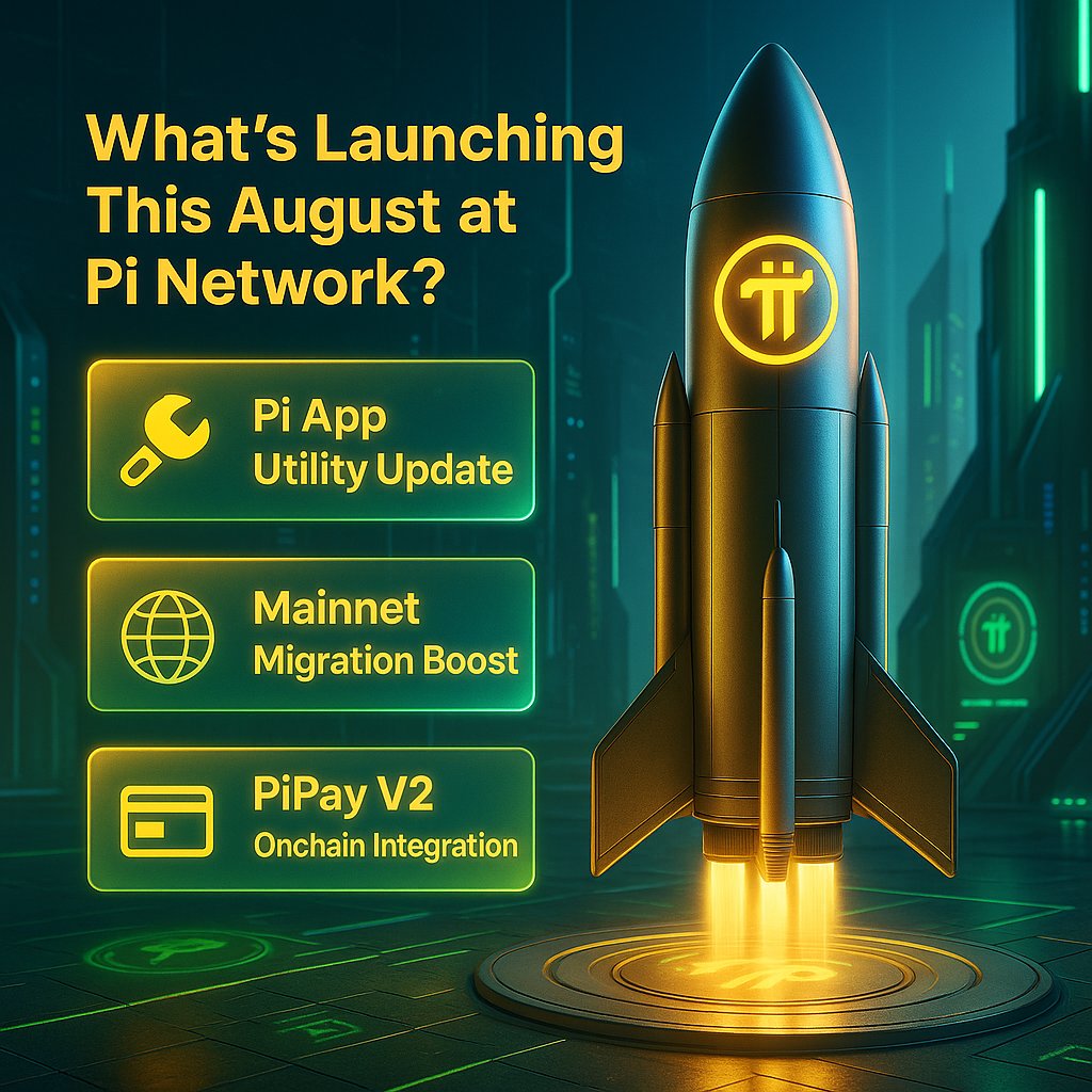 drnicolas_'s tweet image. 🚀 PI NETWORK AUGUST LAUNCHES ARE HERE! 🔥
Get ready, Pioneers! Big upgrades are coming this August that will boost your Pi journey to the next level! 💥🔗

🔧 Pi App Utility Update
Your favorite Pi App is getting a powerful new update for better usability, features &amp;amp;…