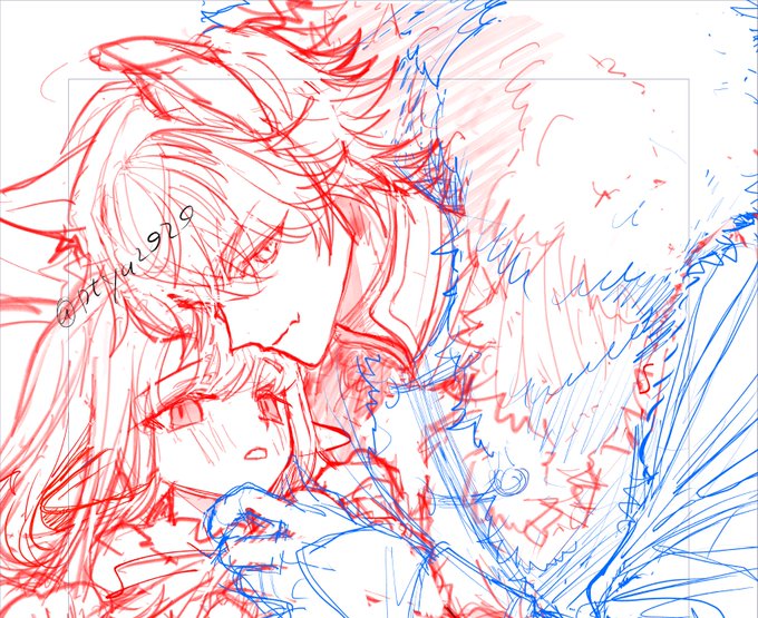 下書き通りにぺんいれできるといーな、、、、カラー、、、 