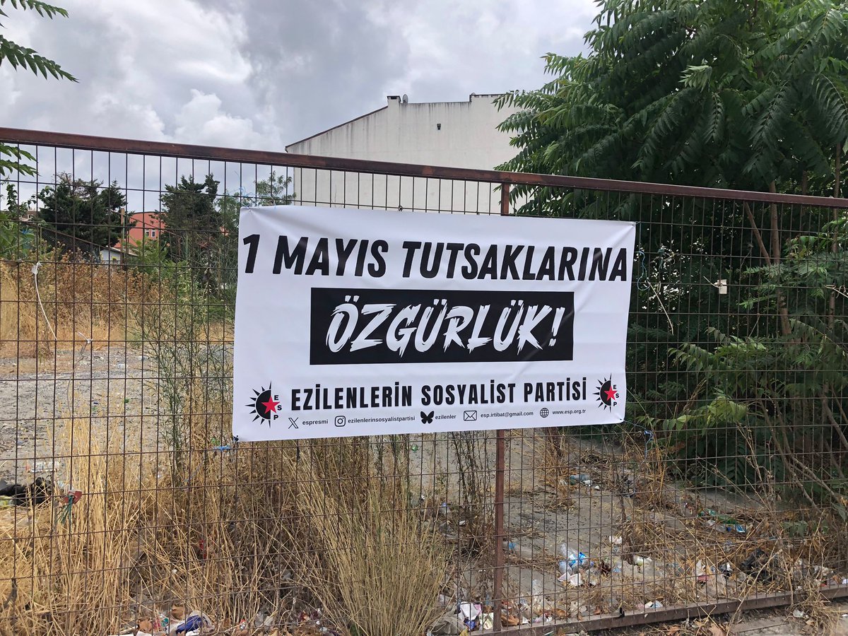 MYK Üyemiz Ali Haydar Saygılı, PM üyelerimiz Aydın Kılıçdere, Hüseyin İldan ve Limter-İş Örgütlenme Uzmanı İleri Devrim Yurtsever 2 Mayıs'tan bu yana tutsak.

Taksim işçilerin, emekçilerin 1 Mayıs alanıdır. Tutsak yoldaşlarımıza özgürlük!