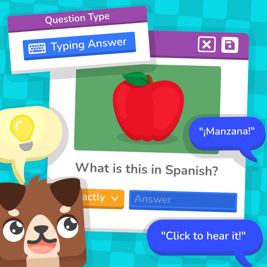 Want to level up your language sets on Blooket? Try these tips:
🖼️ Add images 
🔊 Use audio to match spelling with sound
⌨️ Try Typing Answer for spelling practice
✨ Bonus: Use the Blooket Generator (powered by Khanmigo) to create sets in seconds!
