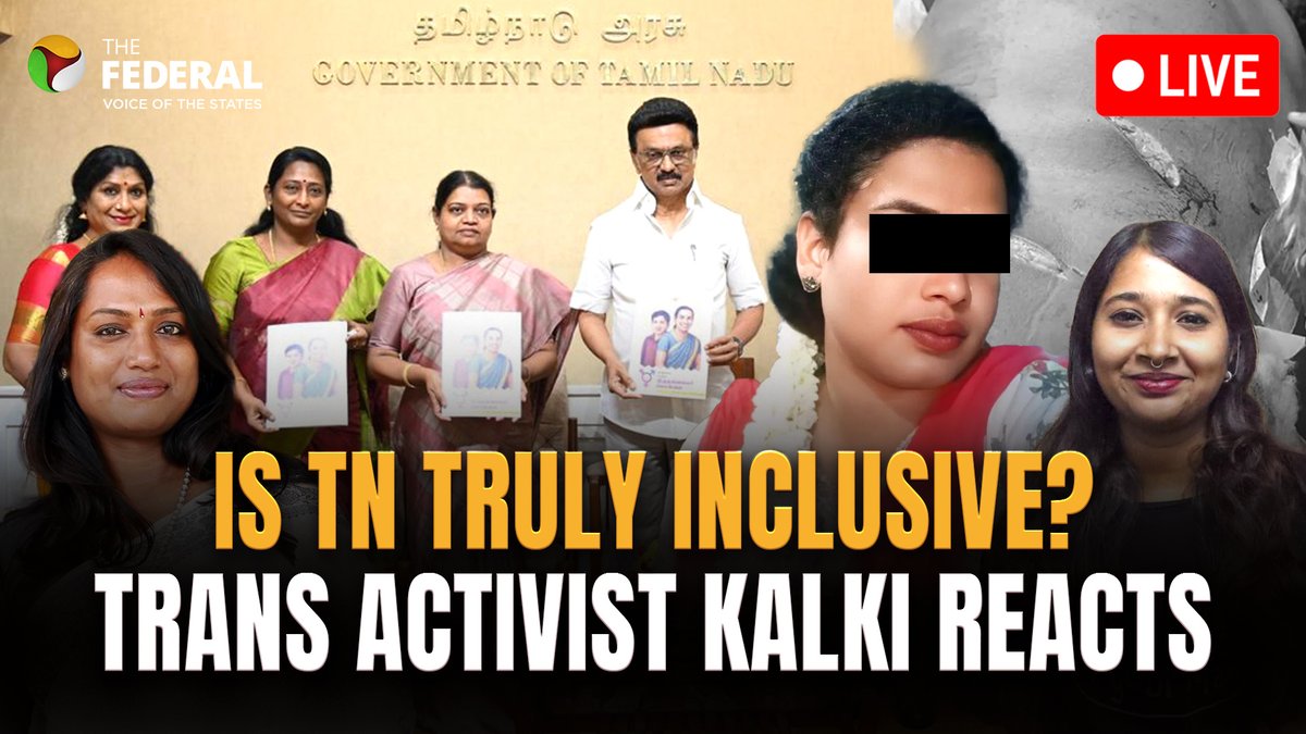 Trans rights activist Kalki Subramaniam unpacks Tamil Nadu's new state policy for transgender persons - its strengths and gaps.

WATCH | youtube.com/live/EKf-Gj1Ov…

(<a href="/Ragavi_13/">Ragavi_M</a> <a href="/QueenKalki/">Kalki Subramaniam</a>)

#TransgenderRights #LGBTQIA #TransgenderPolicy #TamilNadu