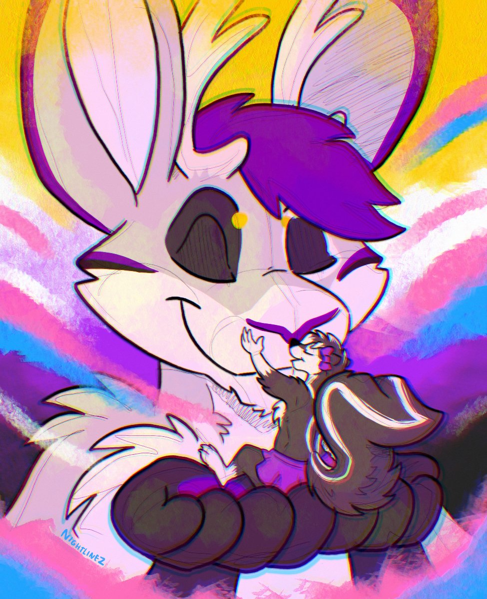 smol skunk, BIG pride 🏳️‍⚧️🏳️‍🌈 

Forgot to post this pride icon I got from <a href="/Nightlinez/">📺🌈NightlineZ Art 🔜 Anthrocon🌈📺</a> 

remember, it's all the ways you stink that make you you 💜
