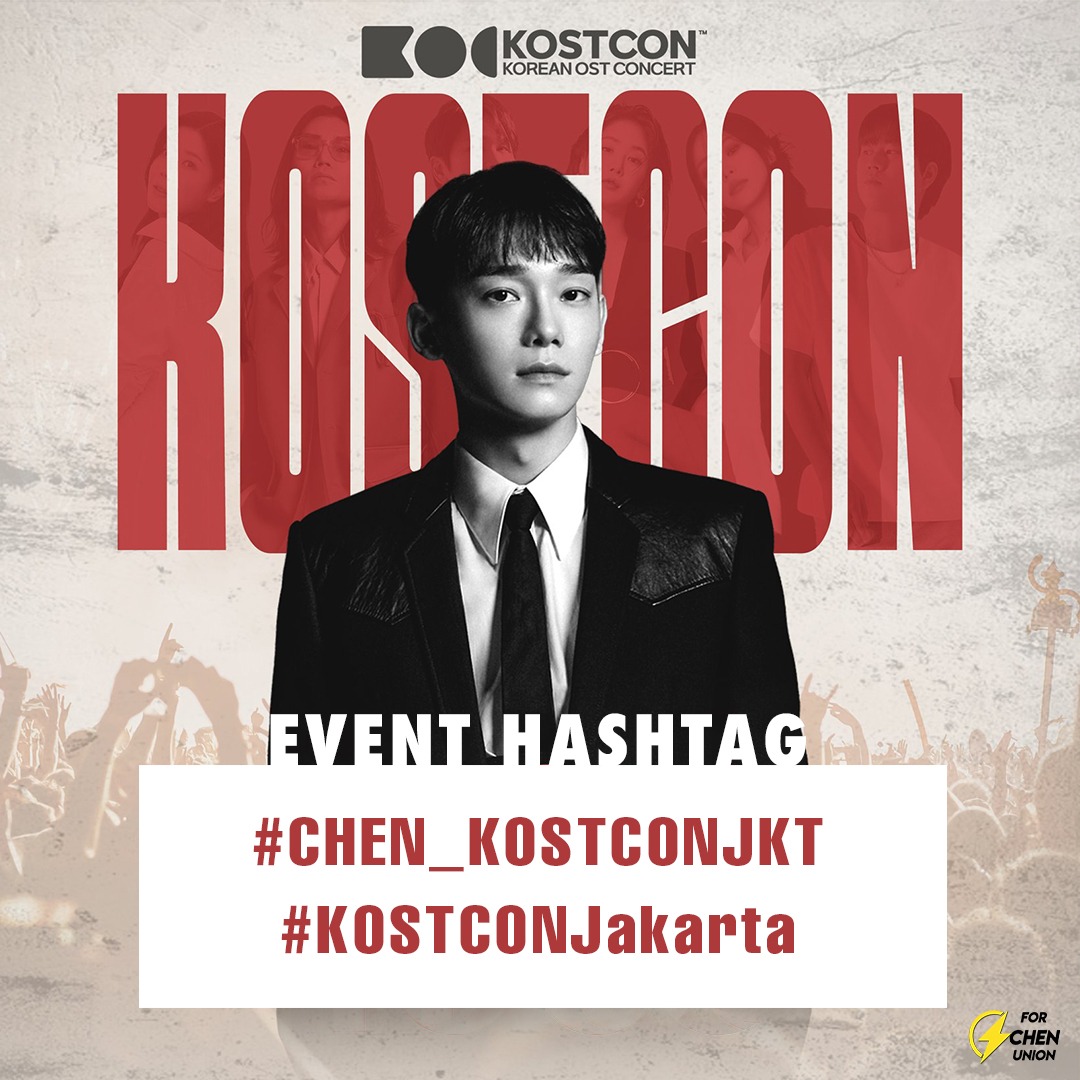 [HASHTAG ANNOUNCEMENT]
To support Chen's performance at KOSTCON in Jakarta on Saturday, 2 August 2025, we'll use these hashtags

#⃣CHEN_KOSTCONJKT
#️⃣KOSTCONJakarta 

Please use the hashtag on all related posts 
Concert starts at 9 PM KST

#CHEN #첸 <a href="/CHEN_INB100/">CHEN_official</a>