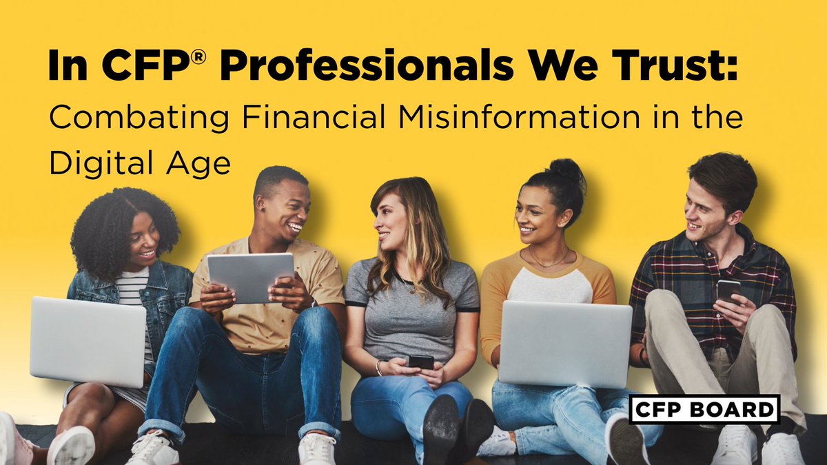 CFPBoard's tweet photo. Misinformation is easy to find. Trusted financial advice is not. The latest Industry Insights article explores the growing role of #CFPpros in combating online misinformation and guiding clients to financial confidence. Read now: https://t.co/8oOTgTx4e0 https://t.co/Afe3wGOGN3