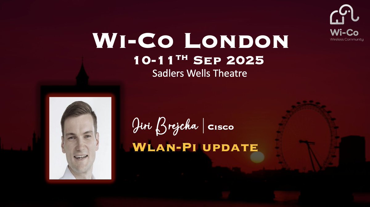 Let me introduce you to Jiri Brejcha from Cisco. He's arguably, one of Cisco's most busy and in-demand Wi-Fi person and a huge contributor of the massively successful WLAN-Pi project. Wi-Co are so glad he can schedule us in and can't wait to hear him talk.
wi-co.org/upcoming-event…
