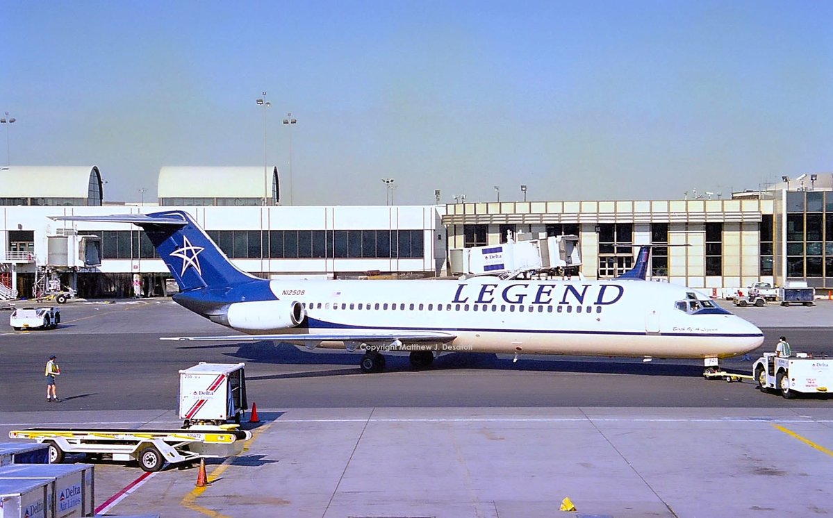 Legend Airlines 
Douglas DC-9-32 N12508
LAX/KLAX Los Angeles Intl Airport 
Date: 2000
Photo credit Matthew J. Desatoff 
#AvGeek #Aviation #Airline #AvGeeks #Douglas #DC9 #LegendAirlines #LAX <a href="/flyLAXairport/">LAX Airport</a> #LosAngeles <a href="/MD80com/">MD-80.com</a>