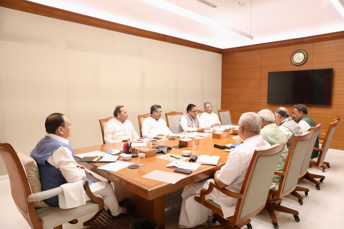 BJP National President Shri <a href="/JPNadda/">Jagat Prakash Nadda</a> chaired a meeting of BJP National General Secretaries at the party's headquarters in New Delhi.