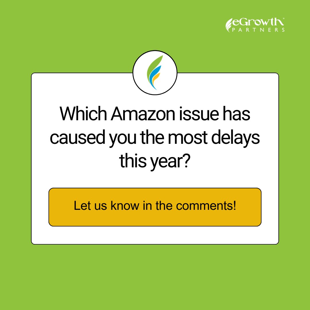 eGrowthPartners's tweet image. Sellers, let’s talk setbacks. Which Amazon issue has caused you the most delays this year? Drop it below! We’re all learning from each other. 👇

#AmazonSeller #SellerStruggles #FBAHelp #AmazonSuspension #eGrowthPartners #EcommerceTips #SellerSupport