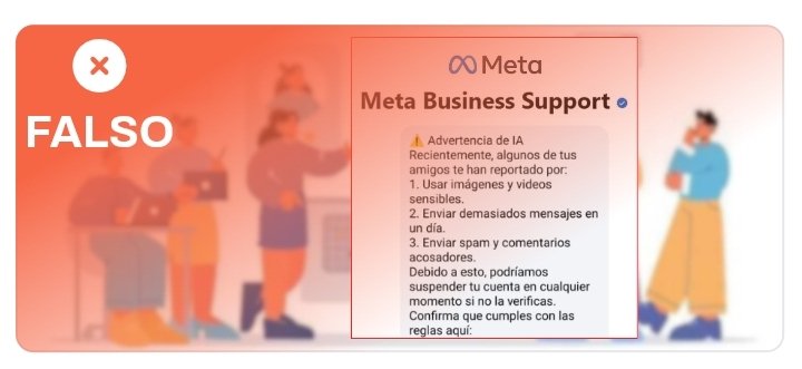 🚨Información
La IA de Meta no está enviando un mensaje que alerta de que podrían suspender tu cuenta: Pretenden robarte el perfil. Usuarios están recibiendo un mensaje, supuestamente, de la IA de Meta, que alerta de que tu cuenta puede ser eliminada. Es un caso de  #Phishing: