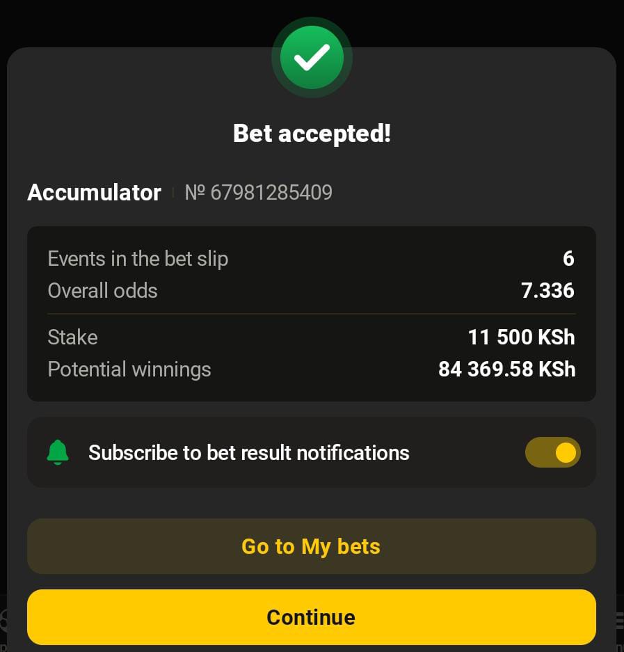 ROLLOVER DAY 1 ✅
ROLLOVER DAY 2♻️

7 ODDS 5 GAMES ON AFROPARI 💥💯

REGISTRATION LINK 🖇️:refpa84423.com/L?tag=d_453743…

BOOKING CODE : DVZ5H

PROMO CODE 📲 K100

MUST WIN , TARGET 1M+ BY THE END OF THIS MONTH