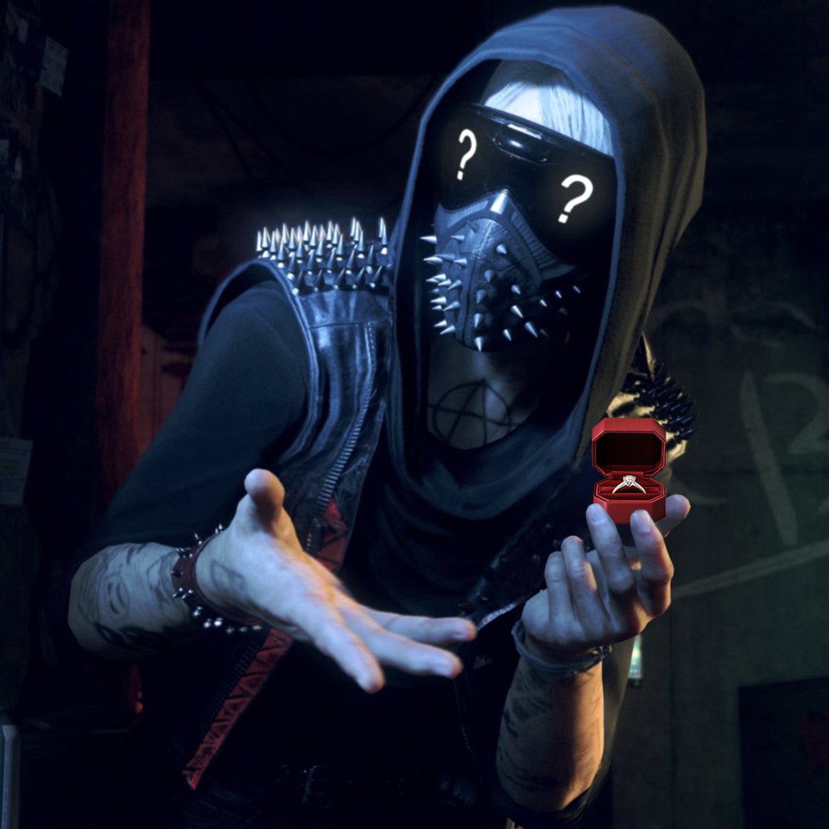 wrench holding an engagement ring