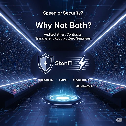 1Crypto_legend's tweet image. Juma&apos;at Mubarak to my @web3 Fam
You don’t have to pick between speed and security.
@ston_fi uses audited smart contracts + transparent routing.
No hidden surprises.
Just DeFi that works, safely.
#StonFi #DeFiSecurity #TrustlessTech #NFTs