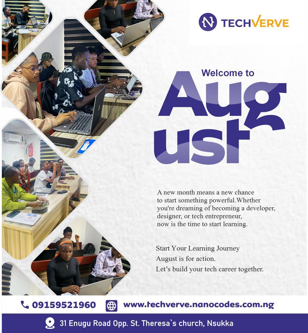 Hello August! 🚀

At Nanocodes Programming, we believe each new month is a fresh opportunity to build, create, and impact lives through tech.

As we step into August, we’re not just turning the calendar—we’re turning up the energy, excellence, and innovation in all we do.

This