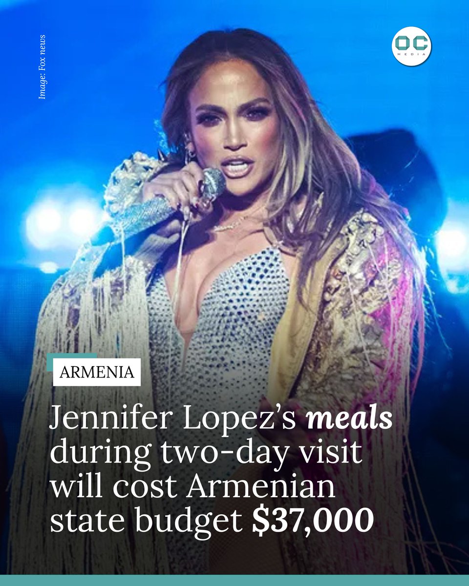 Pop star Jennifer Lopez’s concert in Yerevan on 3 August, as part of her Up All Night tour, will be funded by the Armenian state budget. The allocated expenses have raised concerns amongst the local populace.

➡️ Read more: oc-media.org/jennifer-lopez…