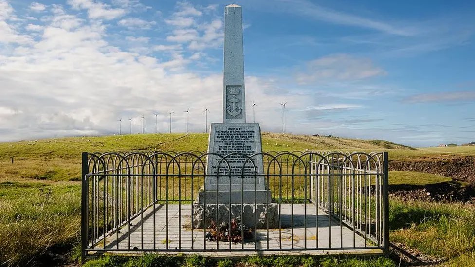 Islandcroft's tweet photo. The Iolaire Monument is a memorial to those who died on the HMY Iolaire an Admiralty Yacht sank at the entrance of Stornoway harbour in the early morning New Year’s Day 1919 280 Island servicemen returning home from  WW1 when the yacht struck a group of rocks a mile from safety https://t.co/Q0TfOcWsfZ