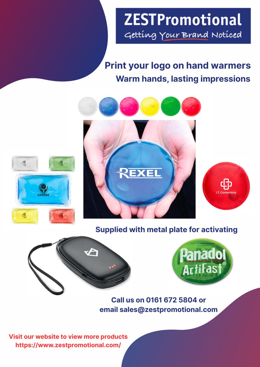 Print your logo on heat packs, great for events, client gifts, or outdoor promos.
Explore the range here: zestpromotional.com/product-catego…
#BrandedGifts #WinterPromotions #CorporateGifting #PromotionalProducts #ZestPromotional #HandWarmers #MarketingTools #ReusablePromo