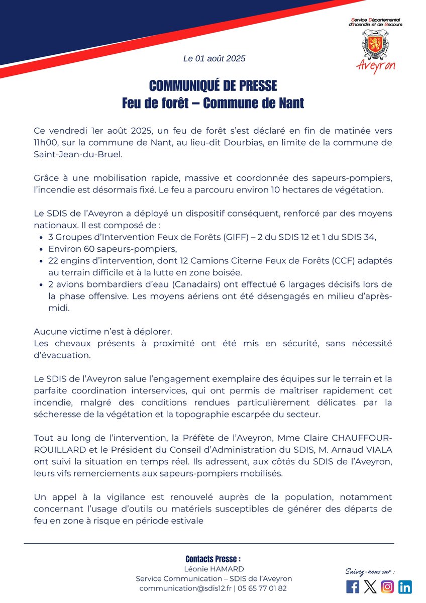 SDIS de l'Aveyron tweet media